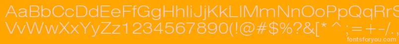 Swiss721LightExtendedBt Font – Pink Fonts on Orange Background