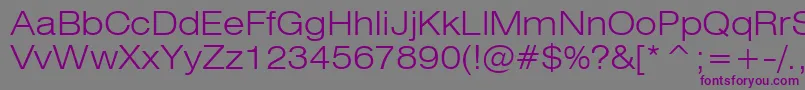 Swiss721LightExtendedBt Font – Purple Fonts on Gray Background