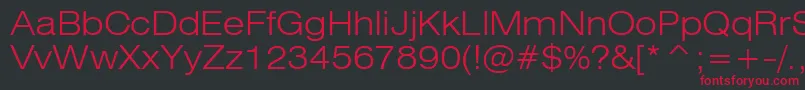 Swiss721LightExtendedBt Font – Red Fonts on Black Background