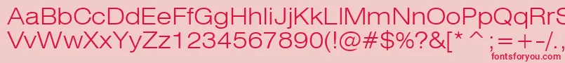 Swiss721LightExtendedBt Font – Red Fonts on Pink Background
