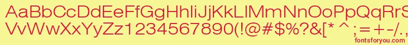 Swiss721LightExtendedBt Font – Red Fonts on Yellow Background