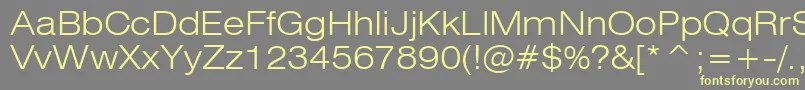 Swiss721LightExtendedBt Font – Yellow Fonts on Gray Background