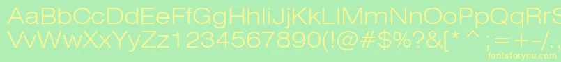 Swiss721LightExtendedBt Font – Yellow Fonts on Green Background