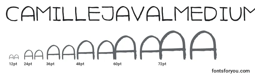 CamillejavalMedium font sizes