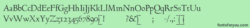 フォントGoundyhundredI – 緑の背景に黒い文字