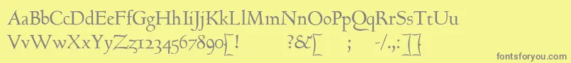 GoundyhundredI Font – Gray Fonts on Yellow Background