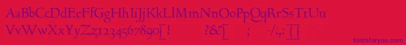 GoundyhundredI Font – Purple Fonts on Red Background