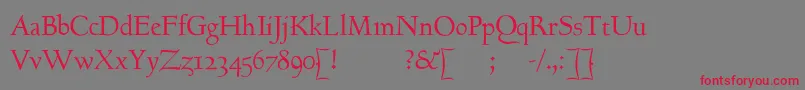 GoundyhundredI Font – Red Fonts on Gray Background