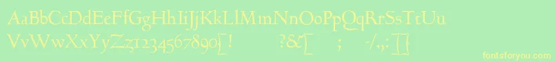 フォントGoundyhundredI – 黄色の文字が緑の背景にあります
