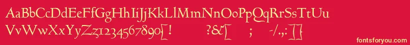 GoundyhundredI Font – Yellow Fonts on Red Background