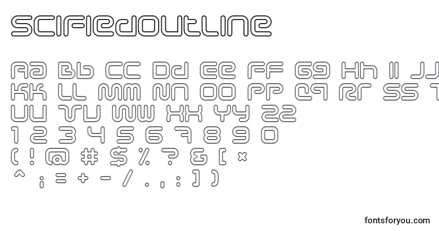 Police SciFiedOutline - Alphabet, Chiffres, Caractères Spéciaux
