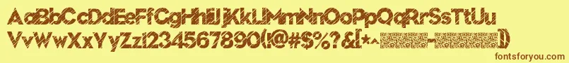 Nuevodisco Font – Brown Fonts on Yellow Background