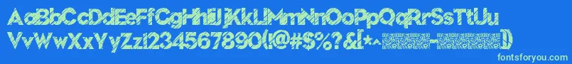 Nuevodisco Font – Green Fonts on Blue Background