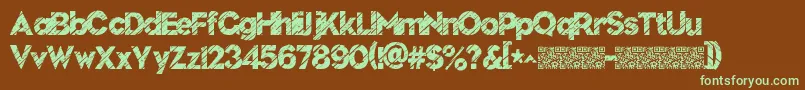 Nuevodisco Font – Green Fonts on Brown Background