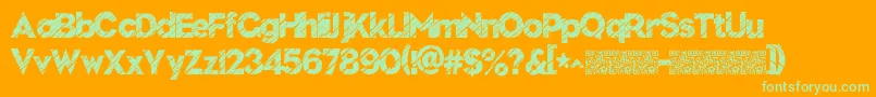 Nuevodisco Font – Green Fonts on Orange Background