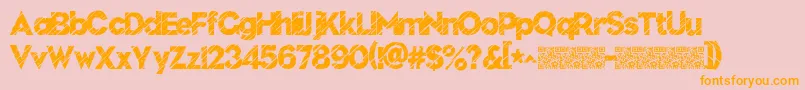 Nuevodisco-Schriftart – Orangefarbene Schriften auf rosa Hintergrund