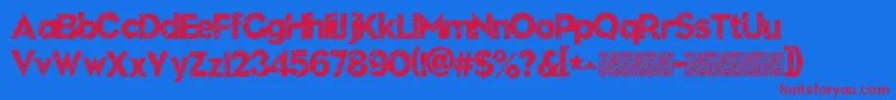 Nuevodisco Font – Red Fonts on Blue Background