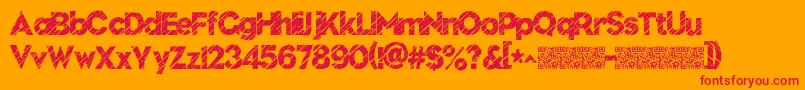 Nuevodisco Font – Red Fonts on Orange Background