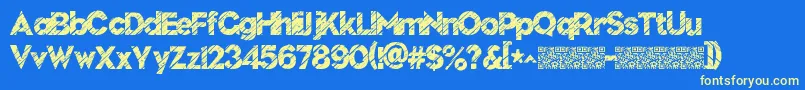 Nuevodisco Font – Yellow Fonts on Blue Background