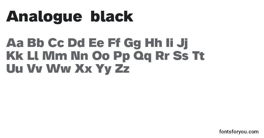 Czcionka Analogue85black (79803) – alfabet, cyfry, specjalne znaki