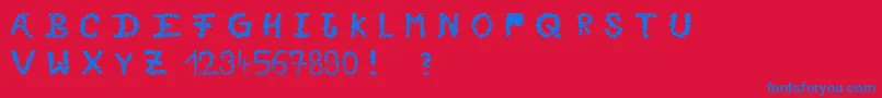 Cafetime Font – Blue Fonts on Red Background