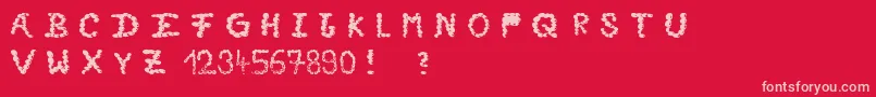 Cafetime Font – Pink Fonts on Red Background