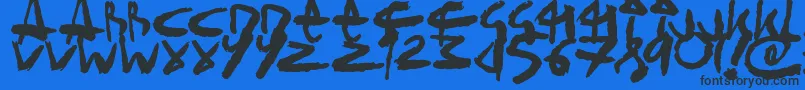 SickSketchlings Font – Black Fonts on Blue Background