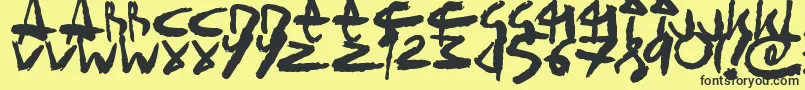 SickSketchlings Font – Black Fonts on Yellow Background