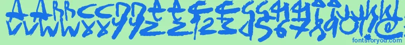 SickSketchlings Font – Blue Fonts on Green Background