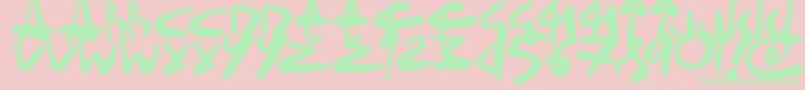 SickSketchlings Font – Green Fonts on Pink Background