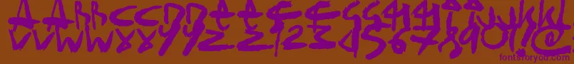 SickSketchlings Font – Purple Fonts on Brown Background