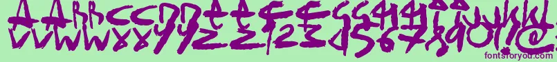 SickSketchlings Font – Purple Fonts on Green Background