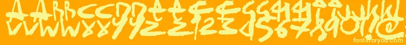 SickSketchlings Font – Yellow Fonts on Orange Background