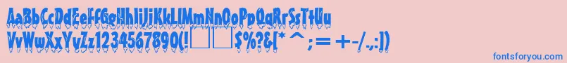 EiszapfenNormal-Schriftart – Blaue Schriften auf rosa Hintergrund