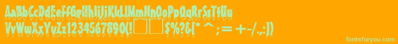 EiszapfenNormal Font – Green Fonts on Orange Background
