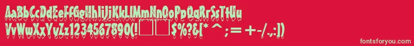 EiszapfenNormal Font – Green Fonts on Red Background