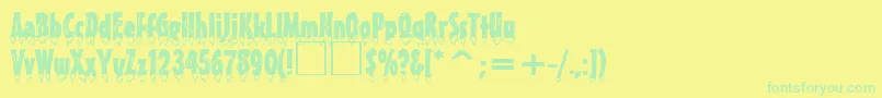 EiszapfenNormal Font – Green Fonts on Yellow Background