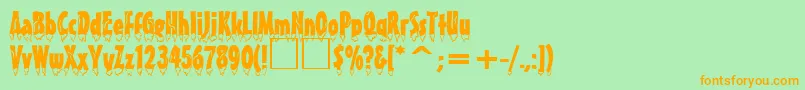 EiszapfenNormal Font – Orange Fonts on Green Background