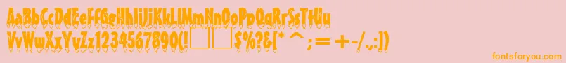 EiszapfenNormal-Schriftart – Orangefarbene Schriften auf rosa Hintergrund