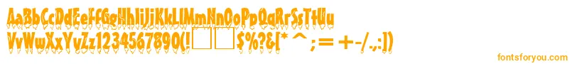 EiszapfenNormal-Schriftart – Orangefarbene Schriften auf weißem Hintergrund