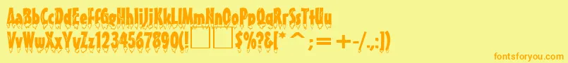 EiszapfenNormal Font – Orange Fonts on Yellow Background