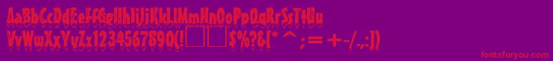 EiszapfenNormal-Schriftart – Rote Schriften auf violettem Hintergrund