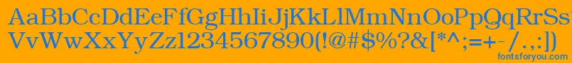 フォントErBukinist866 – オレンジの背景に青い文字