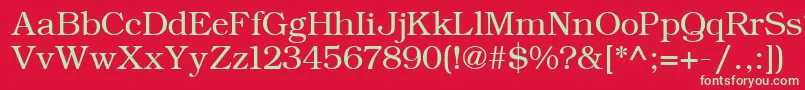 フォントErBukinist866 – 赤い背景に緑の文字