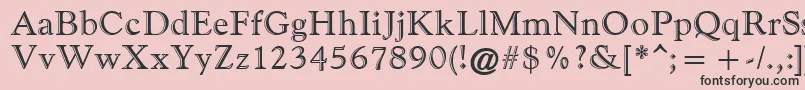 フォントGoudyHandtooledAtt – ピンクの背景に黒い文字