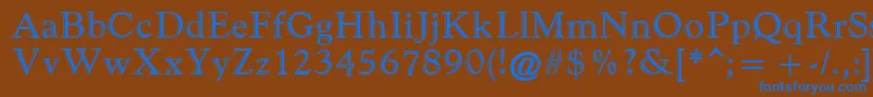 GoudyHandtooledAtt Font – Blue Fonts on Brown Background