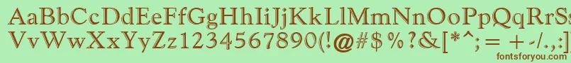 GoudyHandtooledAtt Font – Brown Fonts on Green Background
