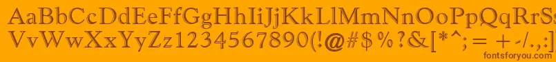 GoudyHandtooledAtt Font – Brown Fonts on Orange Background