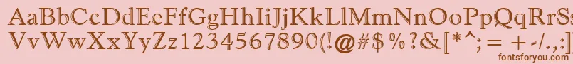 GoudyHandtooledAtt Font – Brown Fonts on Pink Background