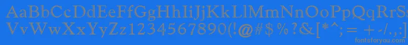 フォントGoudyHandtooledAtt – 青い背景に灰色の文字